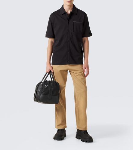 Moncler Camicia in cotone con pelle - Moncler - Modalova