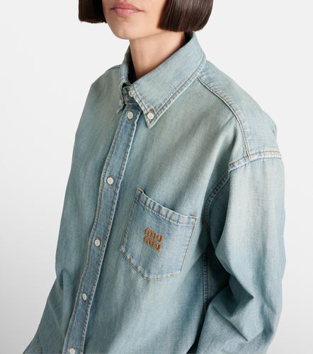 Camicia in chambray con logo - Miu Miu - Modalova