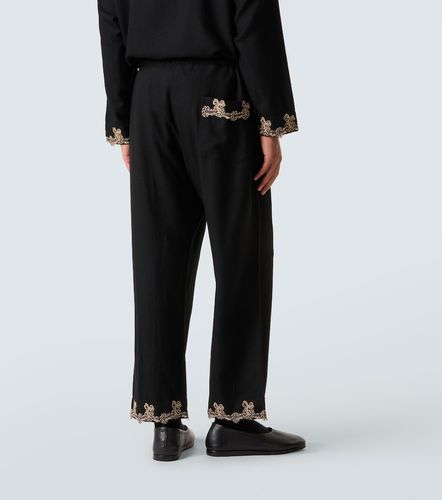 Laurelist wool flannel wide-leg pants - Bode - Modalova