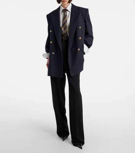 Double-breasted wool chine blazer - Saint Laurent - Modalova