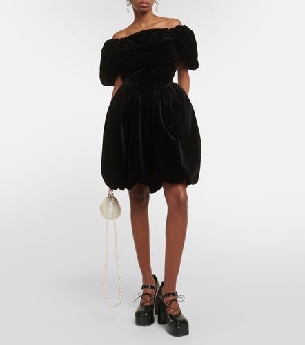 Miniabito in velluto con scollo bardot - Simone Rocha - Modalova