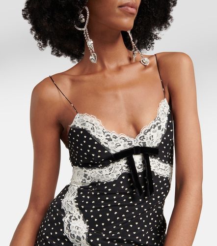 Abito midi in seta con pizzo - Alessandra Rich - Modalova