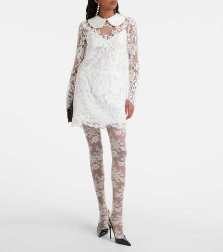 Abito corto in pizzo e satin - Dolce&Gabbana - Modalova