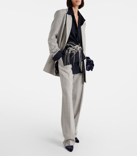 Checked wool straight pants - Dries Van Noten - Modalova