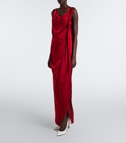 Vestido largo de satén drapeado - Maison Margiela - Modalova