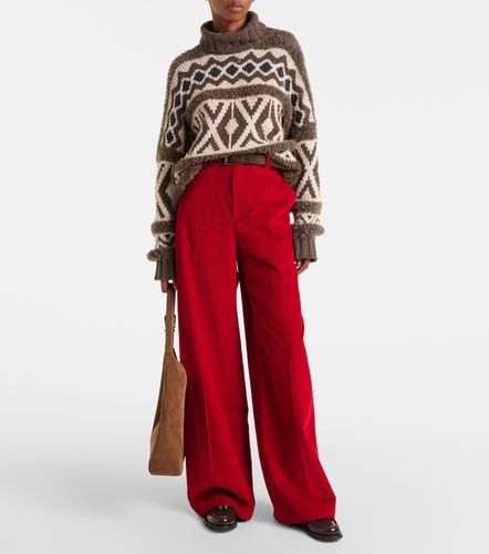Wool jacquard turtleneck sweater - Brunello Cucinelli - Modalova