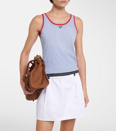 Canotta in jersey di cotone a righe - Prada - Modalova