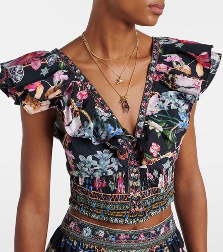 Crop top de algodón con cristales - Camilla - Modalova