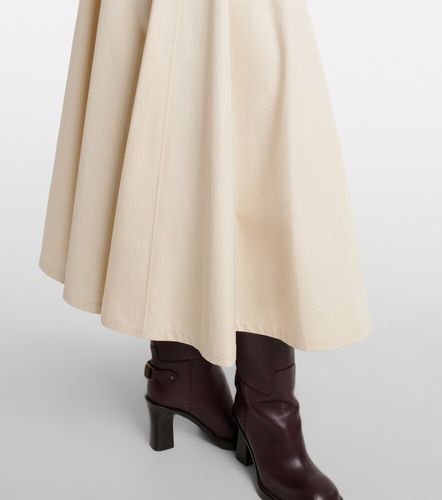 Falda midi de gabardina de algodón - Burberry - Modalova
