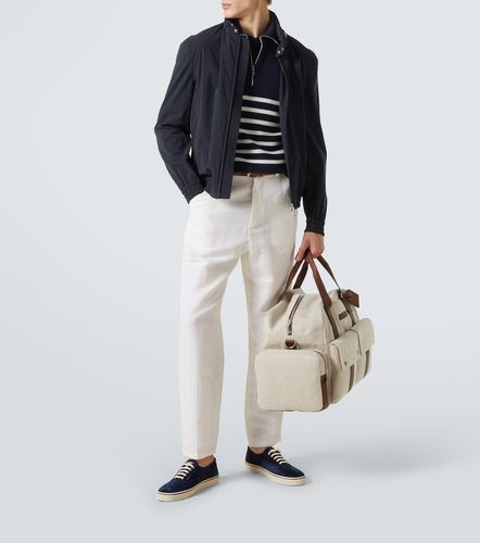 Striped cotton half-zip sweater - Brunello Cucinelli - Modalova