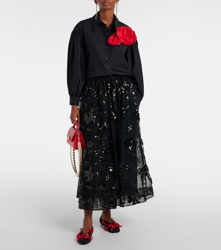 Camisa de algodón con aplique floral - Simone Rocha - Modalova