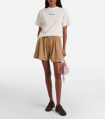 Camiseta de jersey de algodón con logo - Balenciaga - Modalova