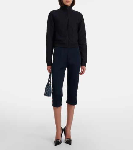 Pantaloni capri Web Stripe in jersey a coste - Gucci - Modalova