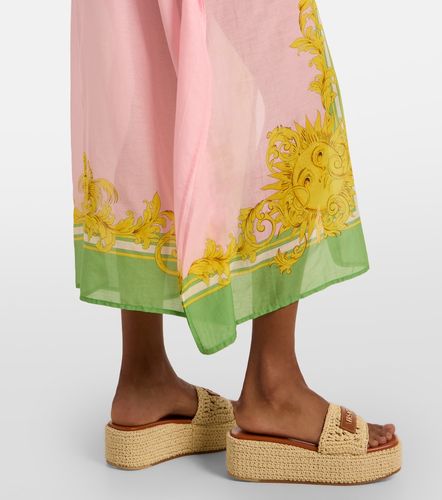 Caftán de algodón y seda estampado - Versace - Modalova