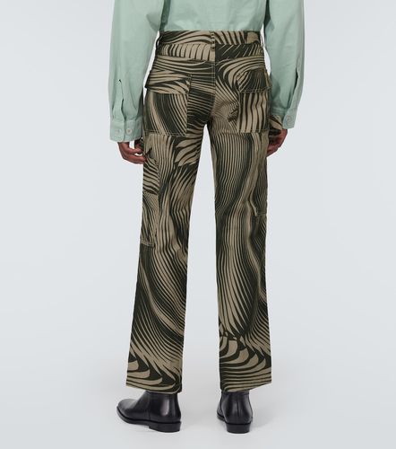 Pantalones anchos de algodón y lino - Dries Van Noten - Modalova