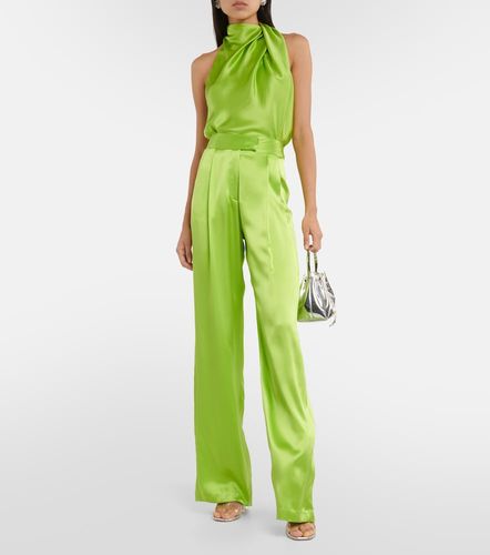 Draped high-neck silk satin top - The Sei - Modalova