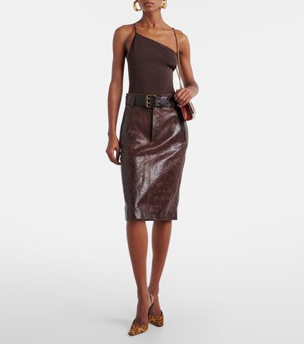 One-shoulder satin bodysuit - Saint Laurent - Modalova