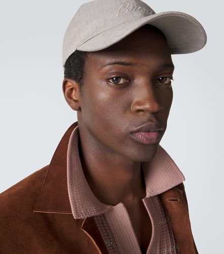 Logo linen and wool baseball cap - Brioni - Modalova