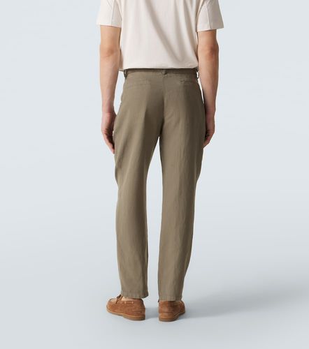 Pantalones rectos de algodón y lino - Brunello Cucinelli - Modalova
