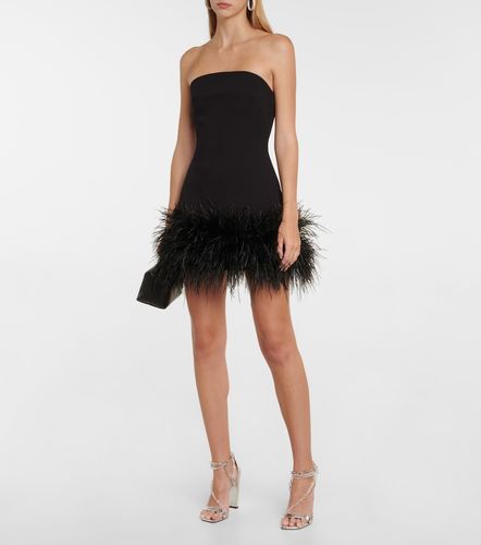 Strapless feather-trimmed minidress - Safiyaa - Modalova