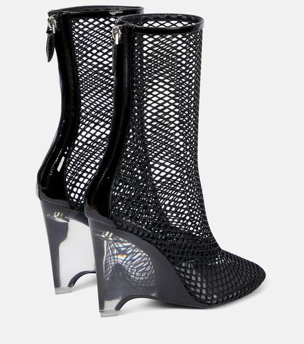 La Cage mesh and PU wedge ankle boots - Alaia - Modalova