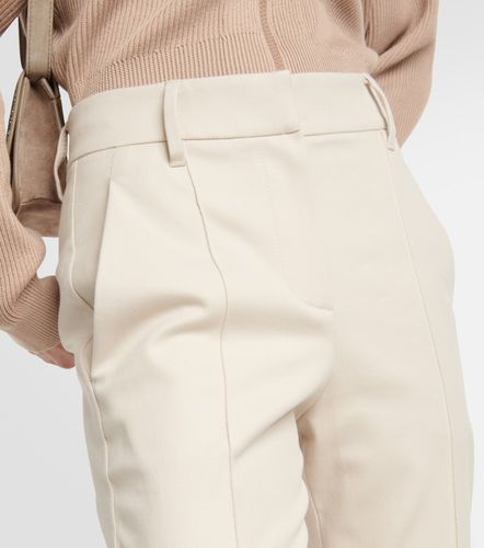 Cotton-blend slim pants - Brunello Cucinelli - Modalova