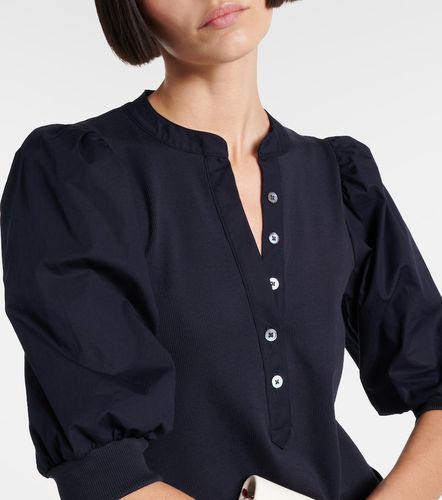Coralee puff-sleeve cotton-blend top - Veronica Beard - Modalova