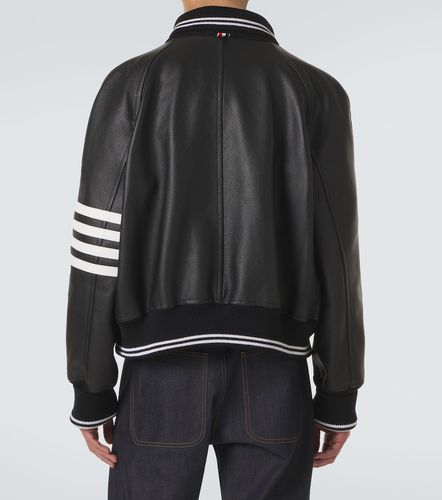 Giacca bomber 4-Bar in pelle - Thom Browne - Modalova