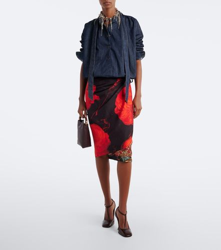 Falda envolvente de seda estampada - Dries Van Noten - Modalova