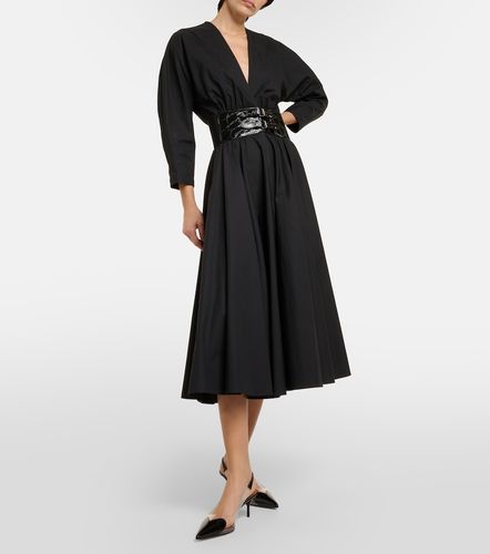 Alaïa Abito midi in cotone con pelle - Alaia - Modalova