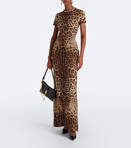 Abito lungo in misto seta con cristalli - Dolce&Gabbana - Modalova