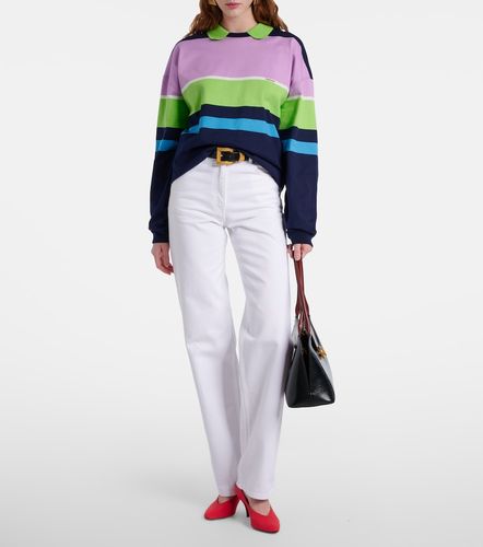 Striped cotton jersey polo sweater - Versace - Modalova