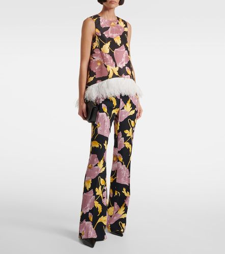 La Scala feather-trimmed asymmetrical top - La DoubleJ - Modalova