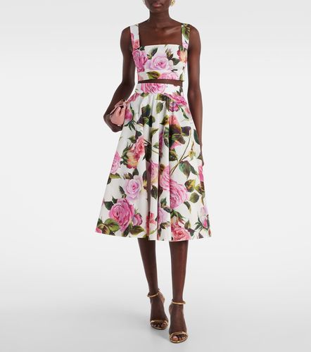 Top cropped in popeline di cotone - Dolce&Gabbana - Modalova