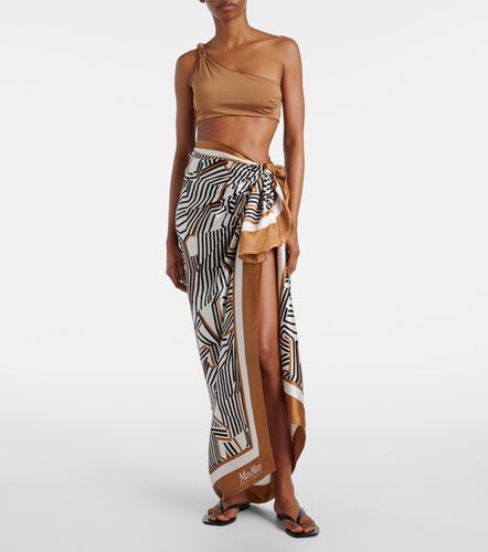 Copricostume Ottico in seta a righe - Max Mara - Modalova