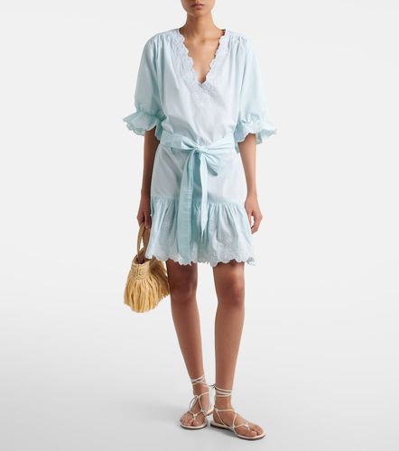 Embroidered cotton poplin minidress - Juliet Dunn - Modalova
