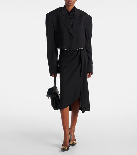 Falda midi de crepé drapeada - Balenciaga - Modalova