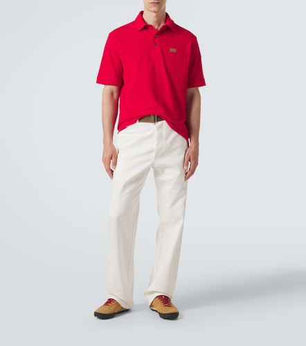 Polo de piqué de algodón con piel - Moncler - Modalova