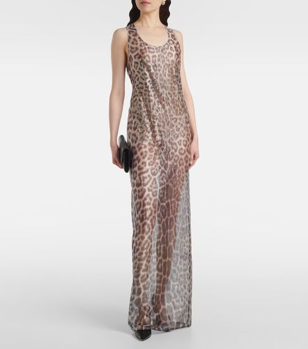 Crystal-embellished tulle maxi dress - Jacques Wei - Modalova
