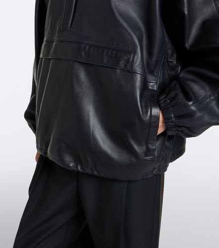 Hooded oversized leather jacket - Rohe - Modalova