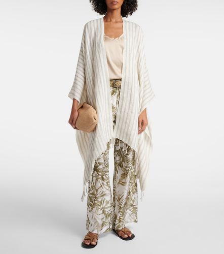 Poncho de lino a rayas - Brunello Cucinelli - Modalova