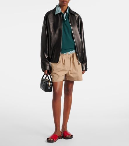 Miu Miu Logo leather jacket - Miu Miu - Modalova