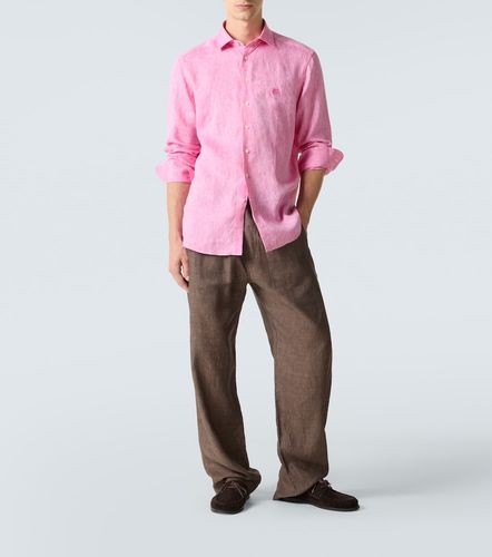 Etro Camisa de lino con logo - Etro - Modalova
