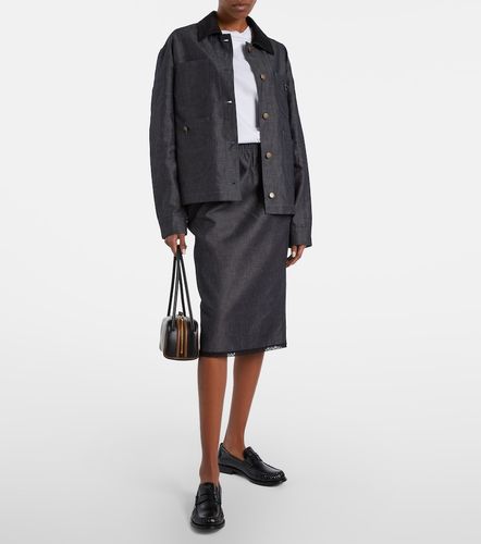 Giacca in chambray di cotone e lino - Prada - Modalova
