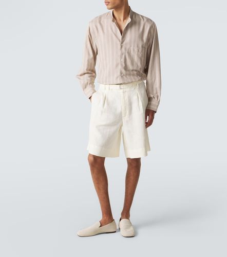 Stoffa Belted linen Bermuda shorts - Stoffa - Modalova