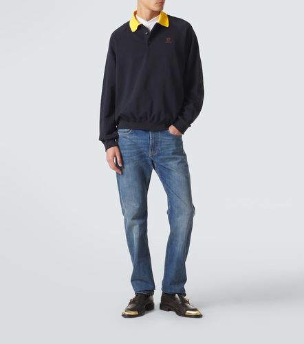 Polo de jersey de algodón bordada - Versace - Modalova