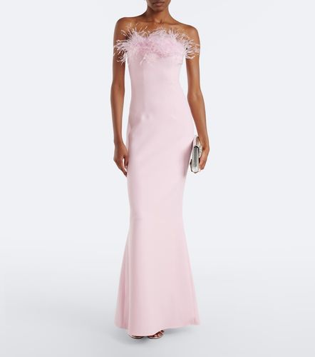 Soshin feather-trimmed crepe gown - Safiyaa - Modalova