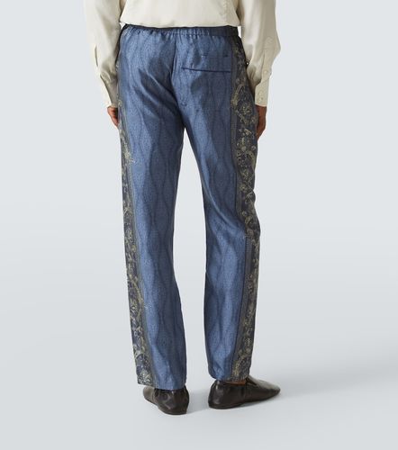 Pantalones rectos de seda con paisley - Etro - Modalova
