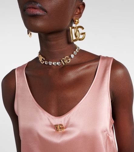 DG silk-blend satin top - Dolce&Gabbana - Modalova