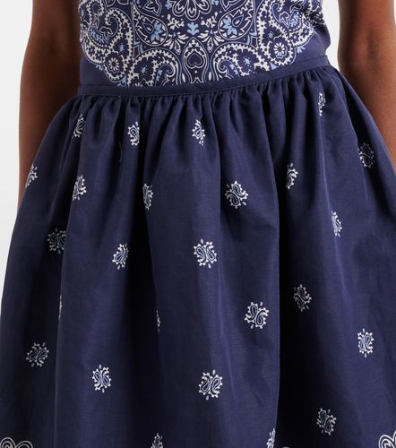 Minifalda de algodón y lino estampada - Miu Miu - Modalova